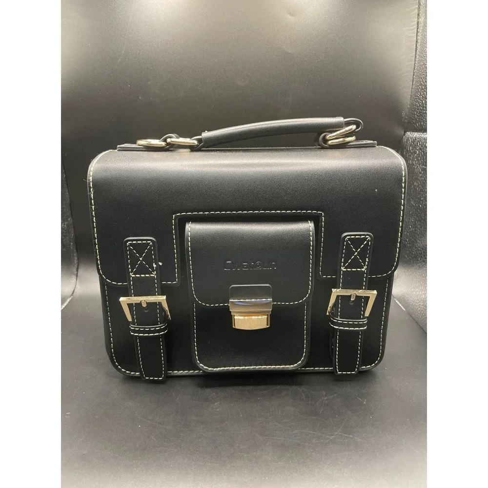 Cwatcun Camera Bag Retro PU Leather Crossbody Backpack Case
